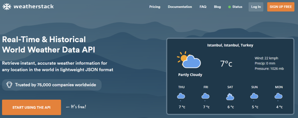 The Complete Weather API for Accurate Weather Data: Weatherstack API