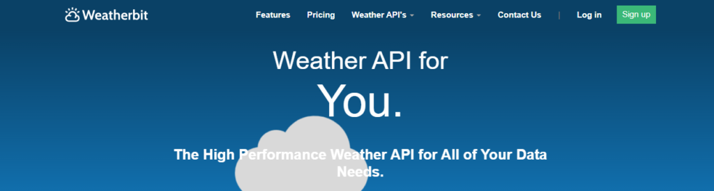 Weatherbit API Home Page for all your data needs